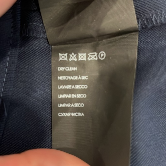 EUC Club Monaco wide leg wrap front navy blue wool blend culotte style pants - Picture 11 of 12